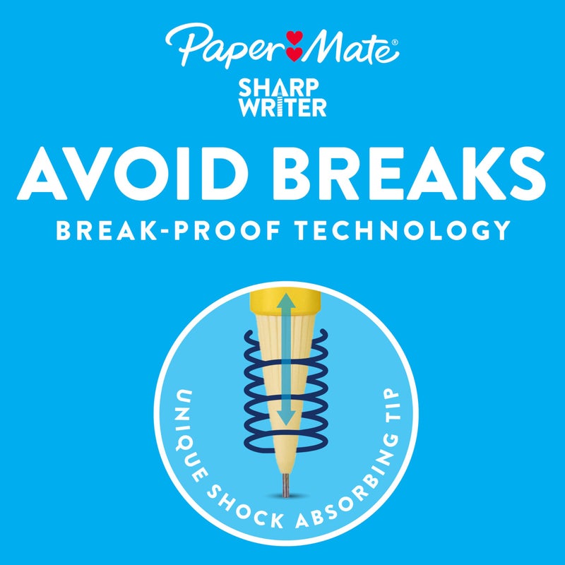 Paper Mate SharpWriter Mechanical Pencils | 0.7 mm #2 Pencil | Pencils for School Supplies, Yellow, 36 Count - Image 2